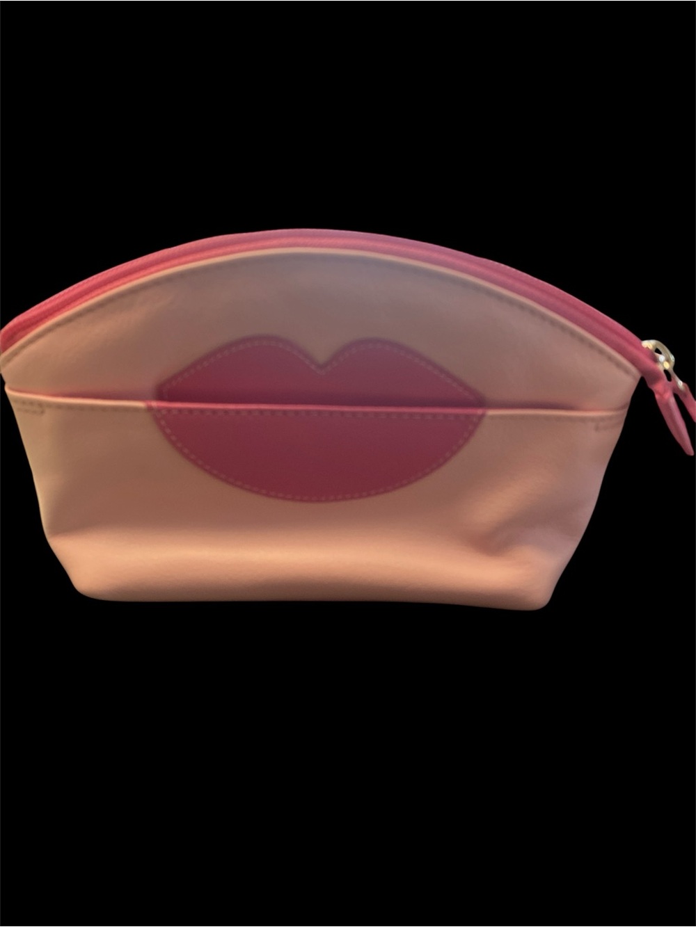 ili New York Pink Leather Hot Lips Cosmetic Case NWOT